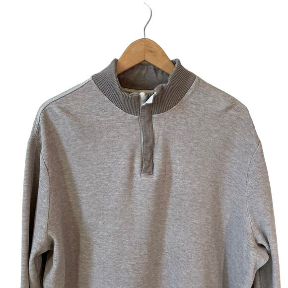 BANANA REPUBLIC Mens 100% Cotton Quarter Zip Knit Sweater Beige Size XL Pullover - Picture 4 of 11